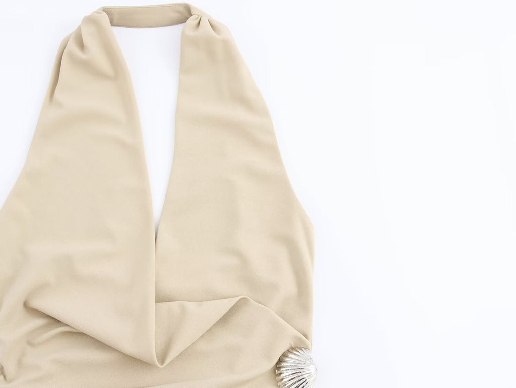 Women's Sleeveless Halter-Neck Dress
