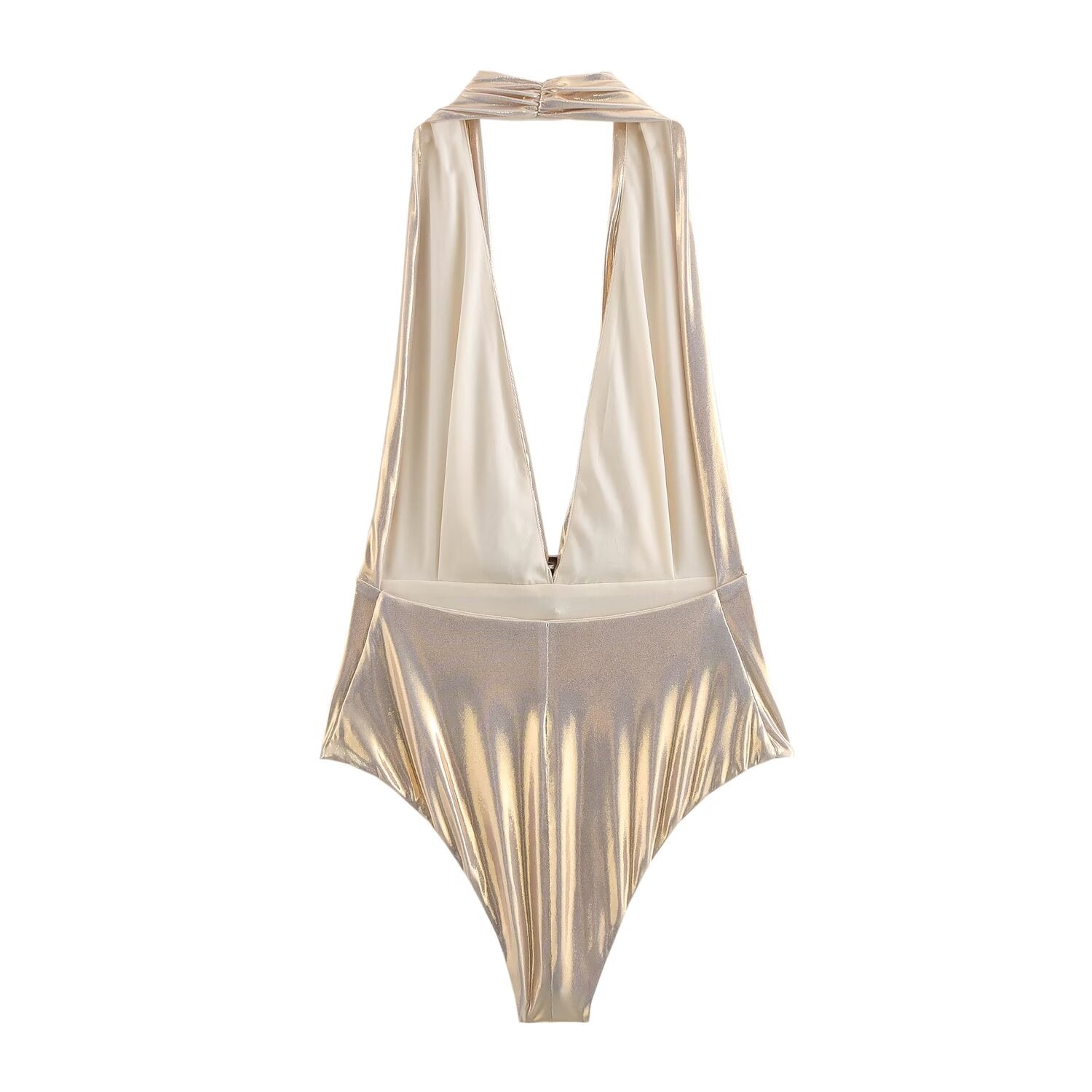 Metallic Halter Neck Jumpsuit for Women