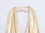 Metallic Halter Neck Jumpsuit for Women