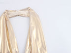 Metallic Halter Neck Jumpsuit for Women