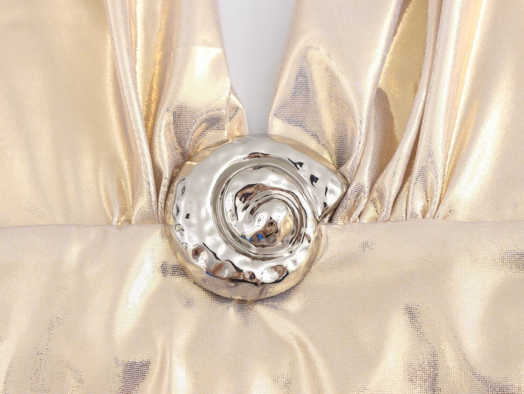 Metallic Halter Neck Jumpsuit for Women
