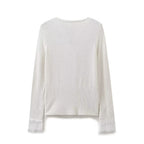 Women's Autumn Lace Stitching Two Color Decorated Row Button Cardigan