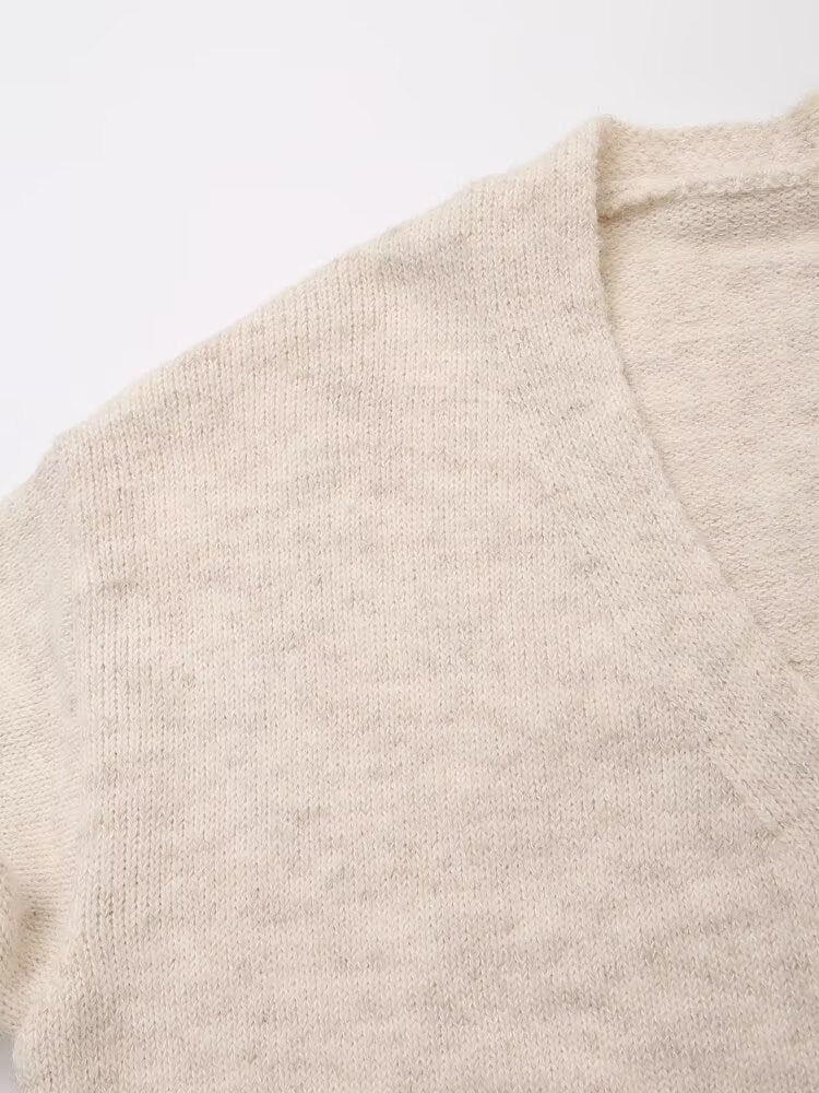 Women's Street Fall Casual V-Neck Single Breasted Cardigan