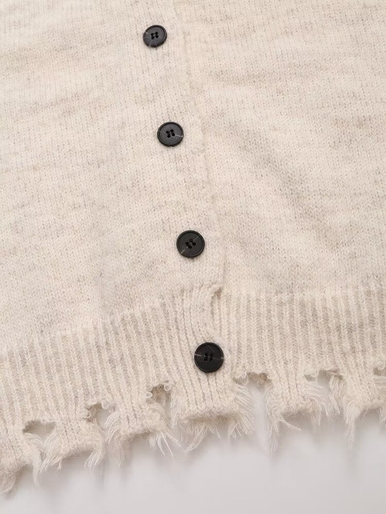Women's Street Fall Casual V-Neck Single Breasted Cardigan