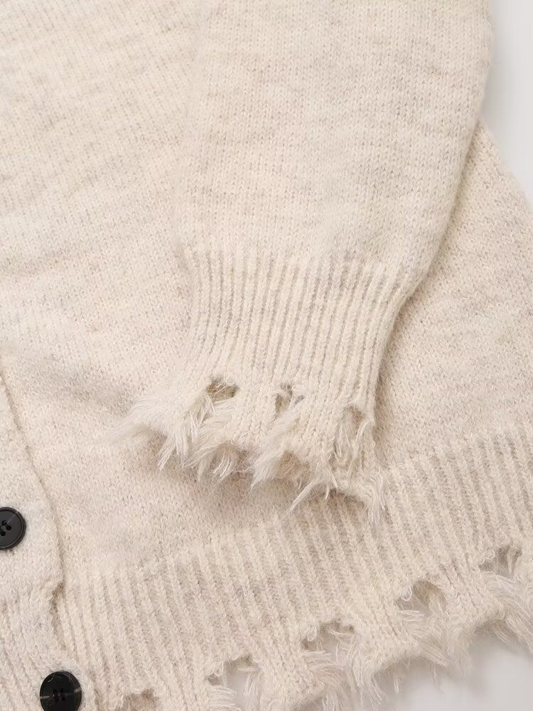 Women's Street Fall Casual V-Neck Single Breasted Cardigan