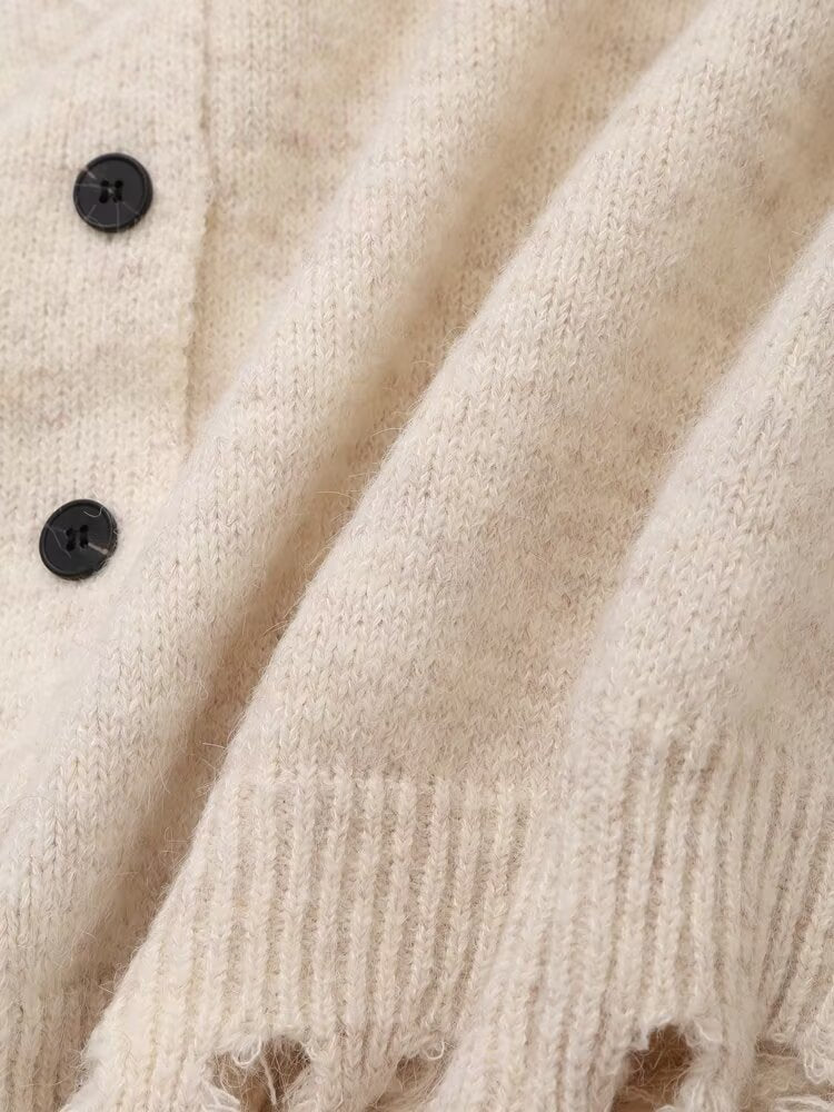 Women's Street Fall Casual V-Neck Single Breasted Cardigan