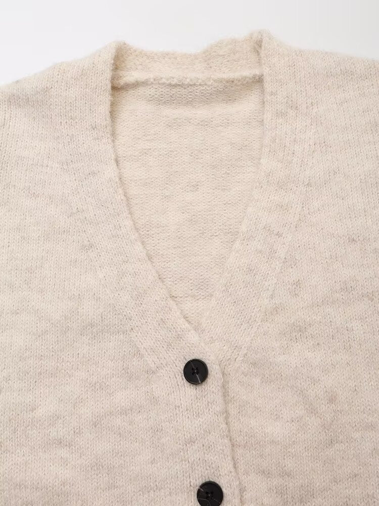 Women's Street Fall Casual V-Neck Single Breasted Cardigan
