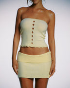 Women's Black Knit Cutout Three-Piece Skirt Set