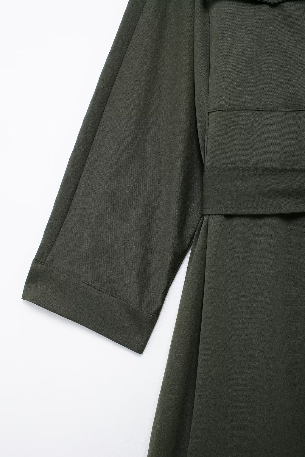 Women's Belted Pleated Long-Sleeve Shirt Maxi Dress