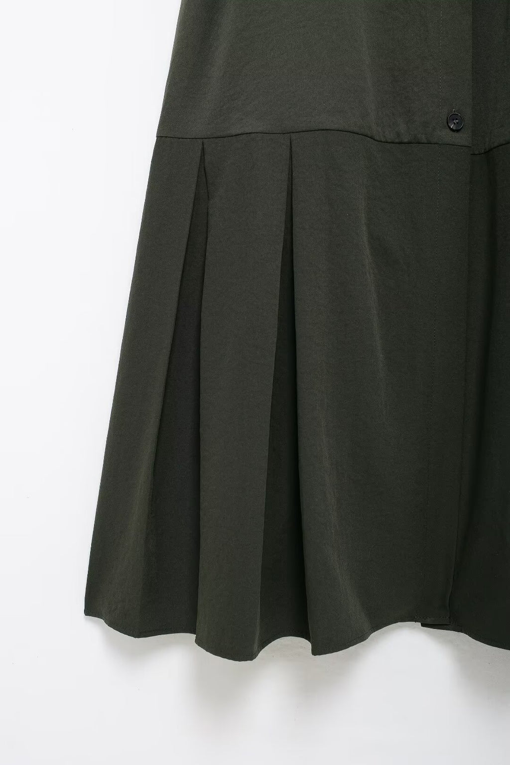 Women's Belted Pleated Long-Sleeve Shirt Maxi Dress