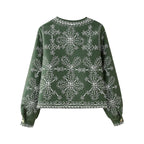 Women's Printed Cotton Padded Jacket Coat Printed Stomach Blanket Set