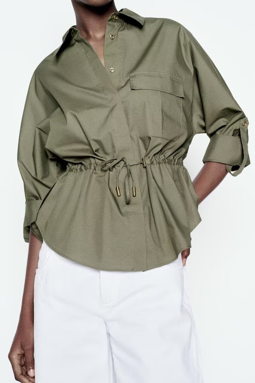 Women's Fall Women Clothing Casual Simple All Matching Work Clothes Shirt