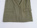 Autumn Roll Up Sleeve Casual Blazer Pleated Effect Bloomers Set
