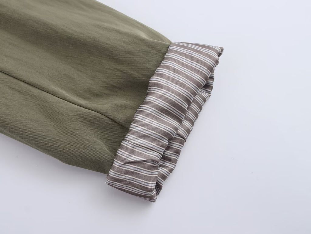 Autumn Roll Up Sleeve Casual Blazer Pleated Effect Bloomers Set