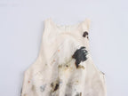 's Autumn French Pleated Print Sleeveless Dress