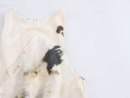 's Autumn French Pleated Print Sleeveless Dress