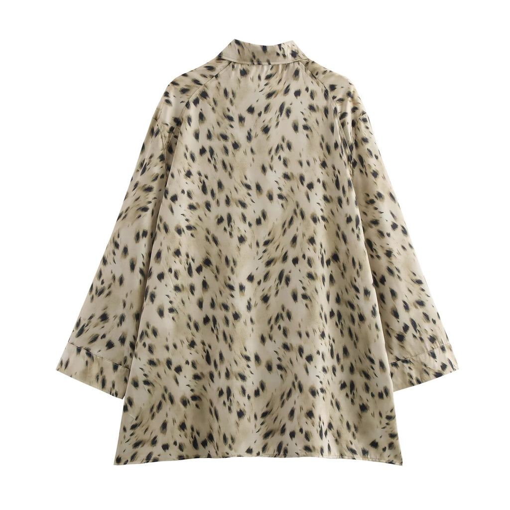 Autumn Animal Print Shirt Pants Set