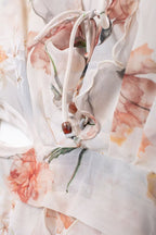 Women's Floral Cutout Ruffled Long Sleeve Maxi Dress