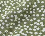 Polka-Dot Print Lace-Up Wooden Ear Collar Ruffled Long-Sleeve Dress