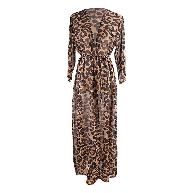 Leopard Point Cover Up Swimwear