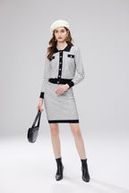 Women's 's Single-Button Cardigan & Skirt Set