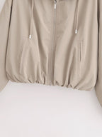 Women's Solid Autumn Hooded Casual Jacket and Skirt Two-Piece Set
