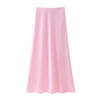 Women's Satin Two-Piece Skirt Set