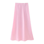 Women's Satin Two-Piece Skirt Set