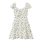 Women's Autumn French Love Lace-Up Bow Flying Sleeve Mini Dress