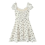 Women's Autumn French Love Lace-Up Bow Flying Sleeve Mini Dress