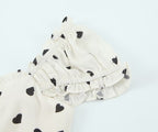 Women's Autumn French Love Lace-Up Bow Flying Sleeve Mini Dress