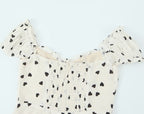 Women's Autumn French Love Lace-Up Bow Flying Sleeve Mini Dress