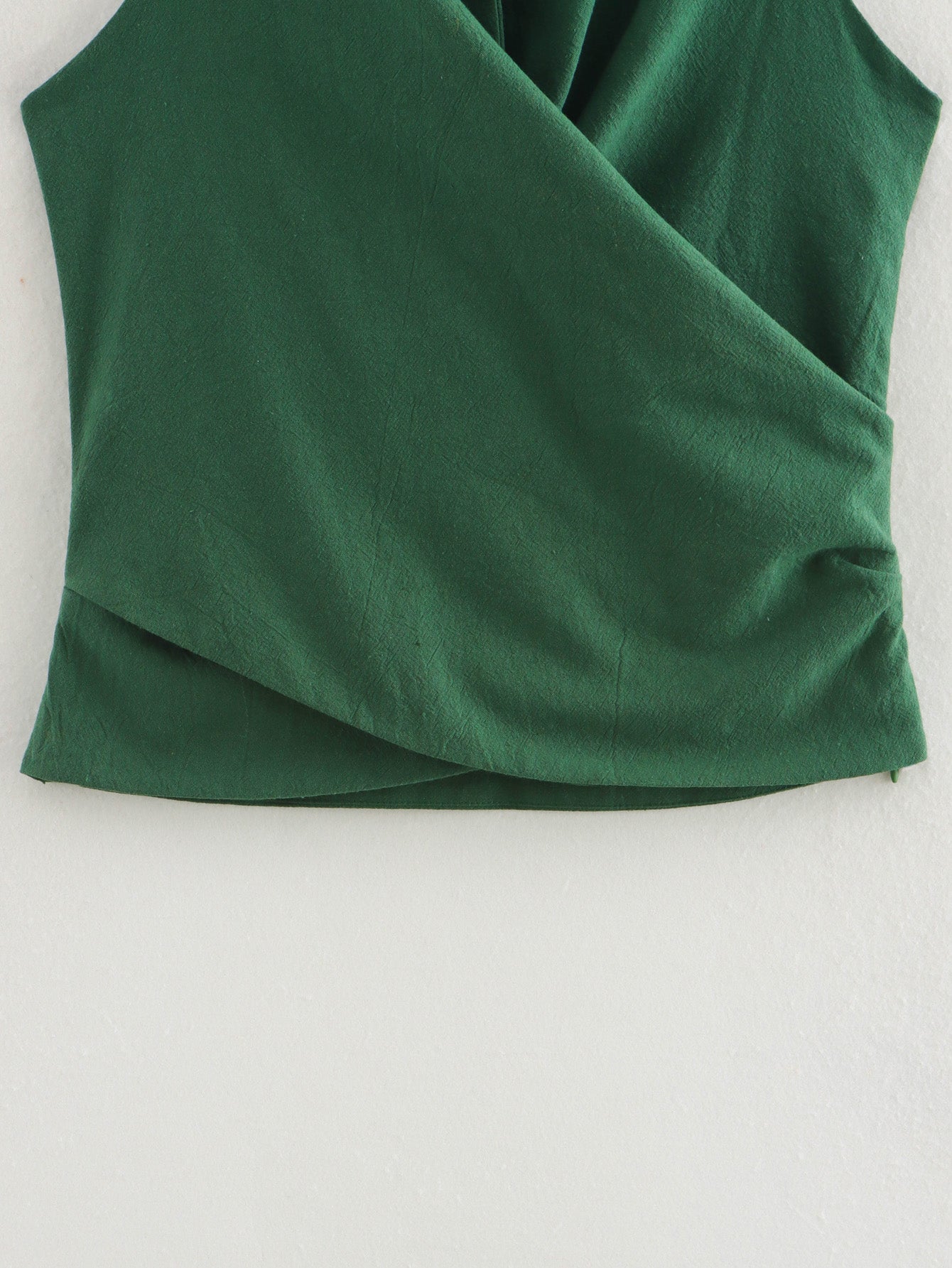 Women’s Linen Blend Ruched V Neck Vest Top