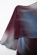 Women's Autumn Socialite Laminated Decoration Printed Silk-Satin