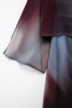 Women's Autumn Socialite Laminated Decoration Printed Silk-Satin