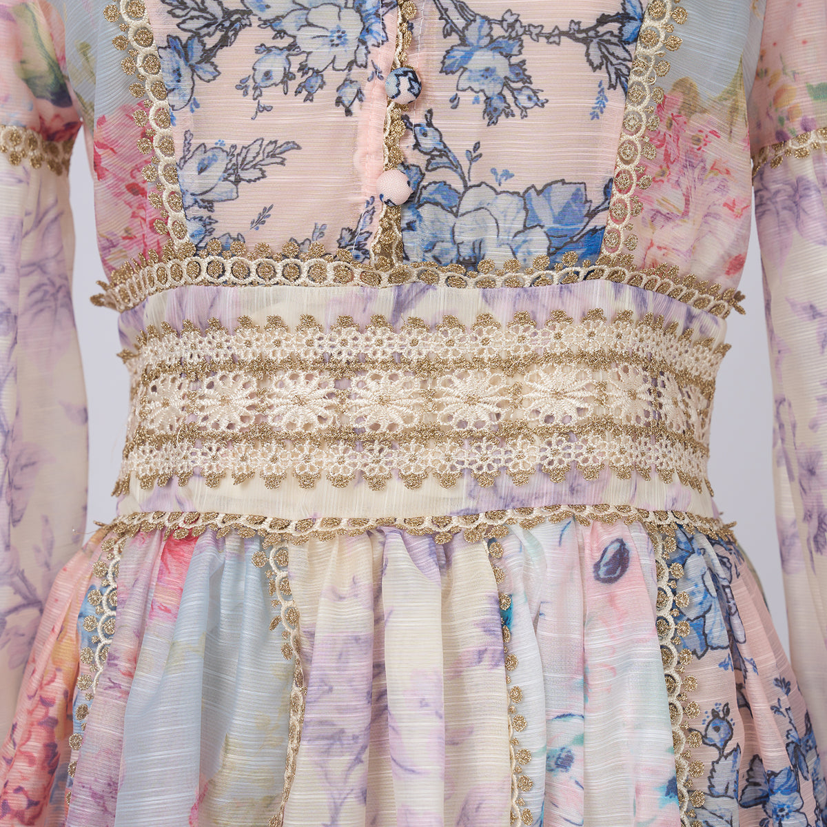 Spring Lace V-Neck Long-Sleeve Short Dress