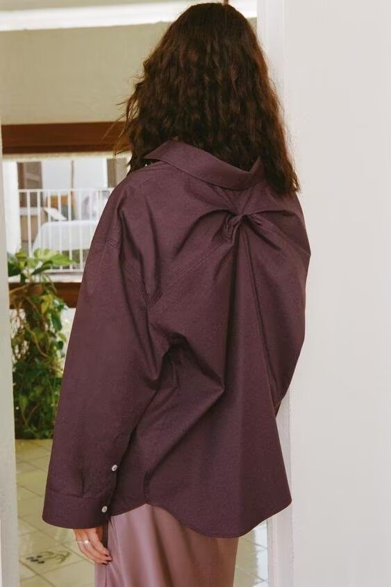 Women's Back Pleated Loose Shirt