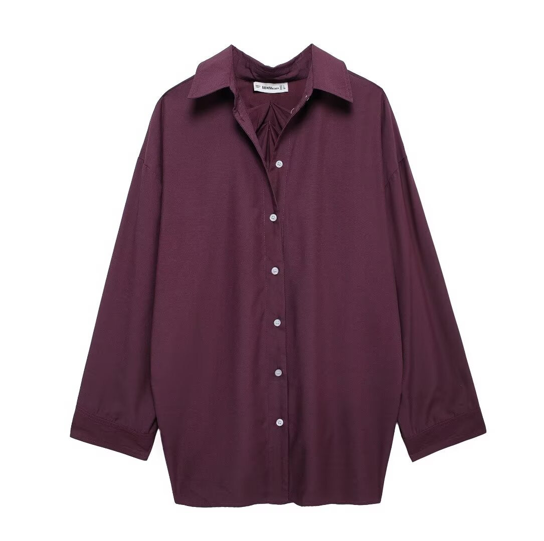 Women's Back Pleated Loose Shirt