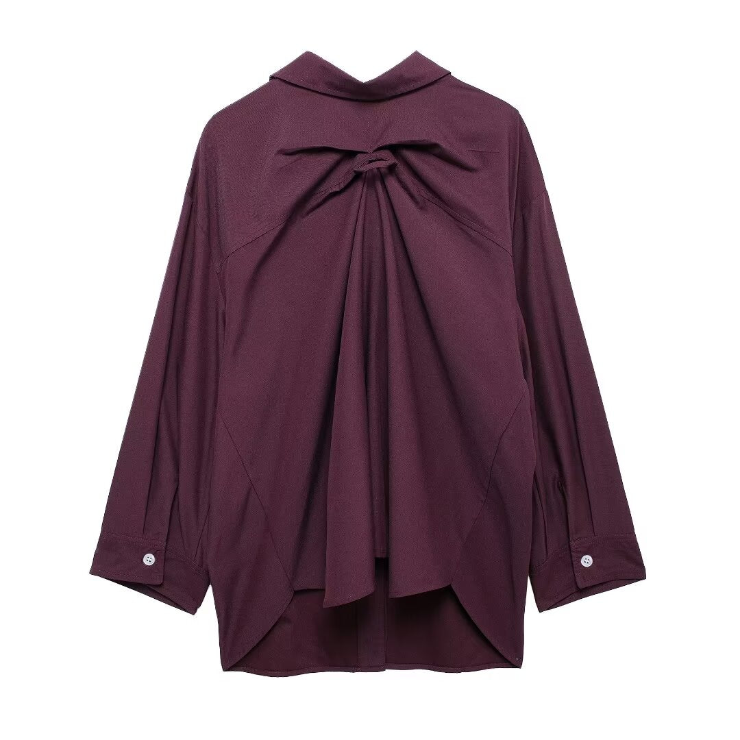 Women's Back Pleated Loose Shirt