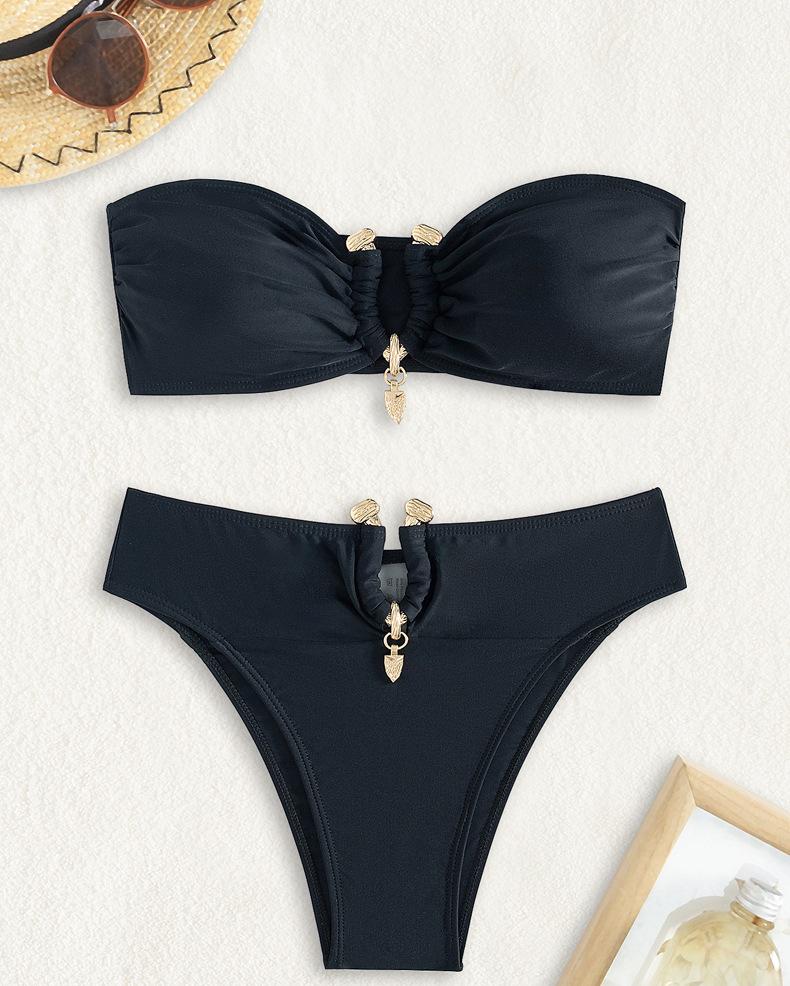 Solid Color Bikini Swimwear