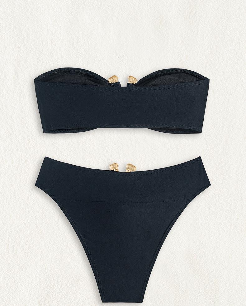 Solid Color Bikini Swimwear