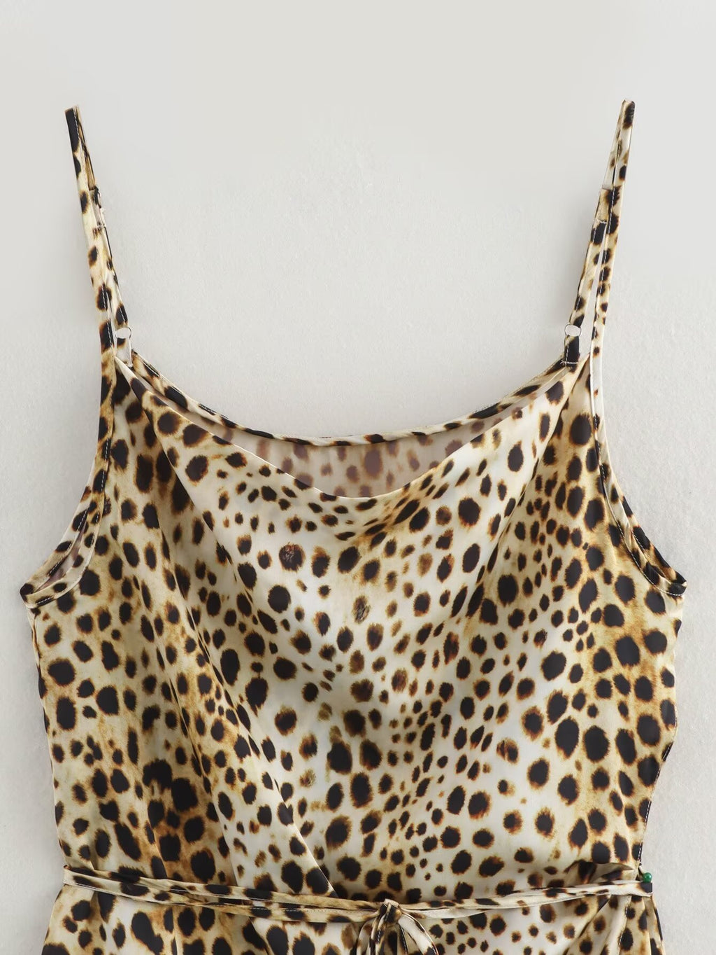 Summer Animal Pattern Printed Top Silk Satin Textured Pants Set