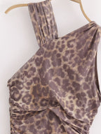 Halter Animal Printed Tulle Dress