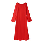 Long-Sleeve Satin Maxi Dress