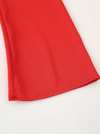 Long-Sleeve Satin Maxi Dress