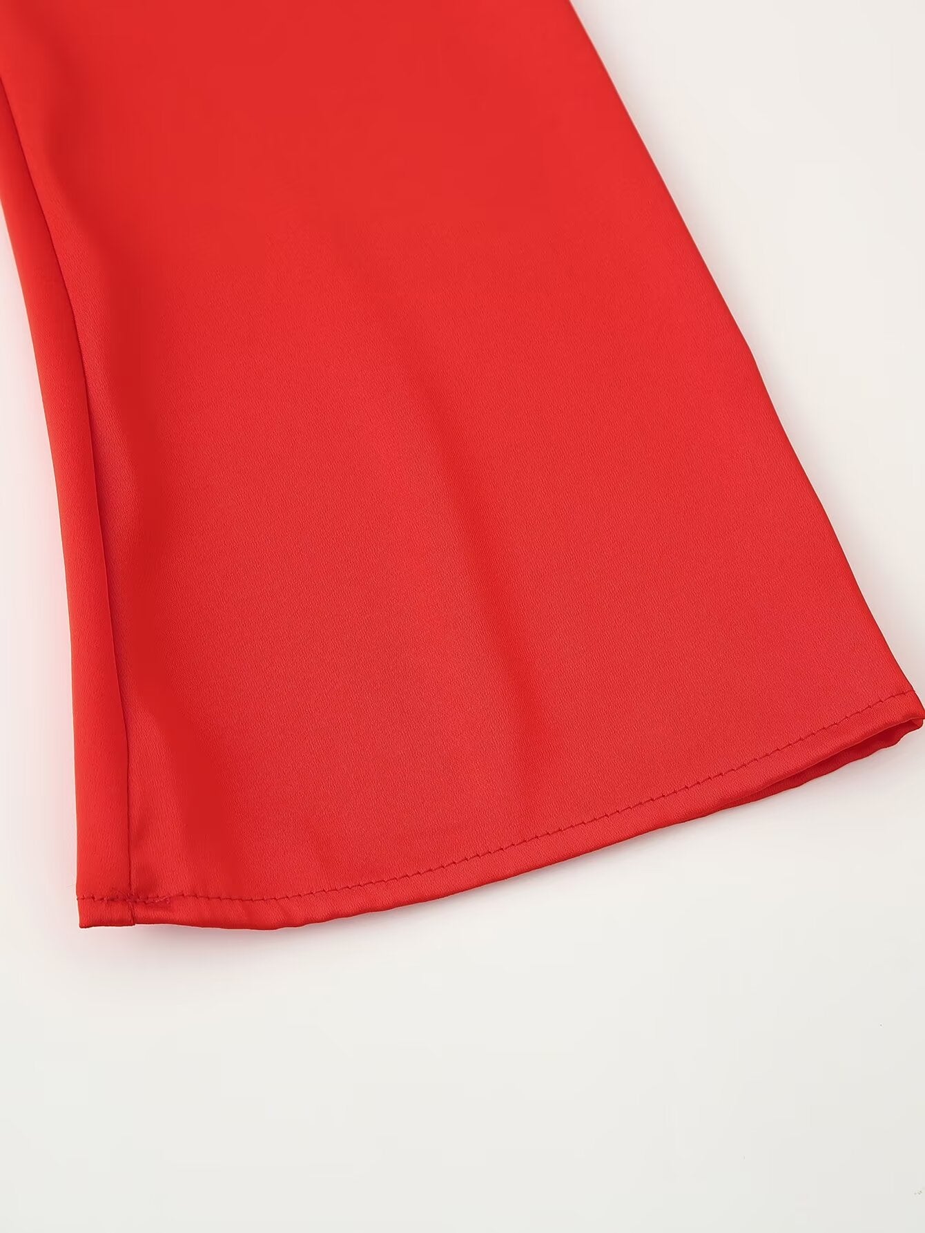 Long-Sleeve Satin Maxi Dress