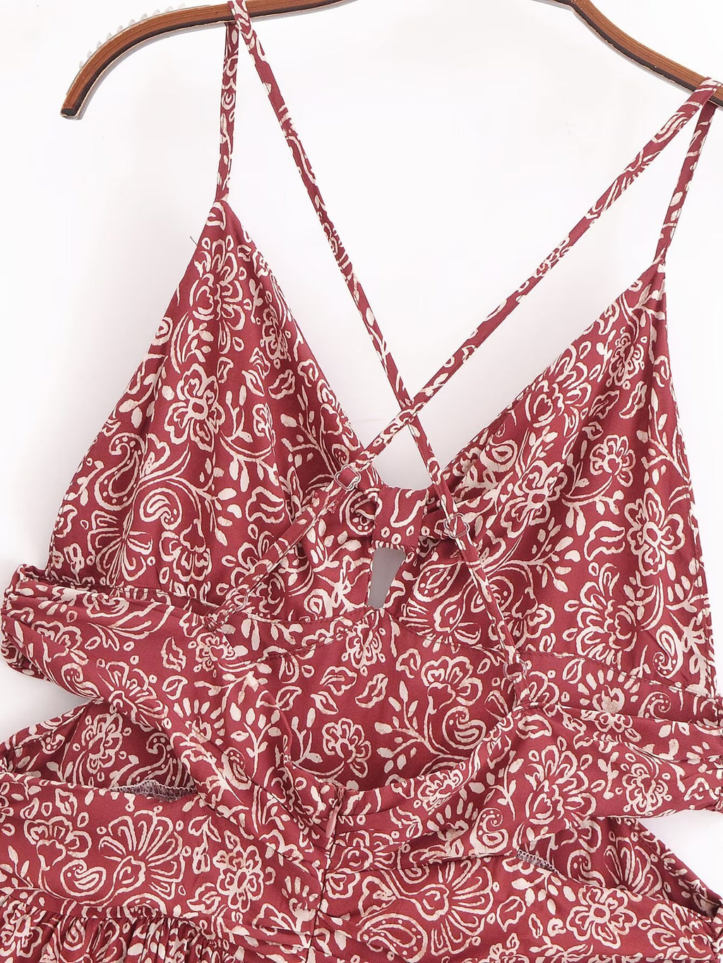 Women's Stylish Opening Design Printing Midi Sling Dress