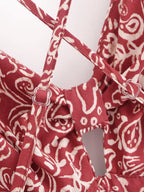 Women's Stylish Opening Design Printing Midi Sling Dress