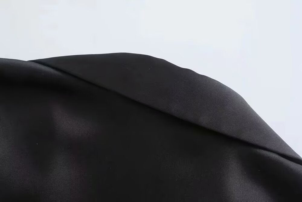 Satin Long-Sleeve Pleated Dress