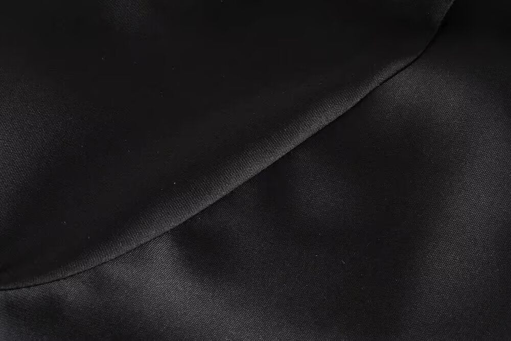 Satin Long-Sleeve Pleated Dress